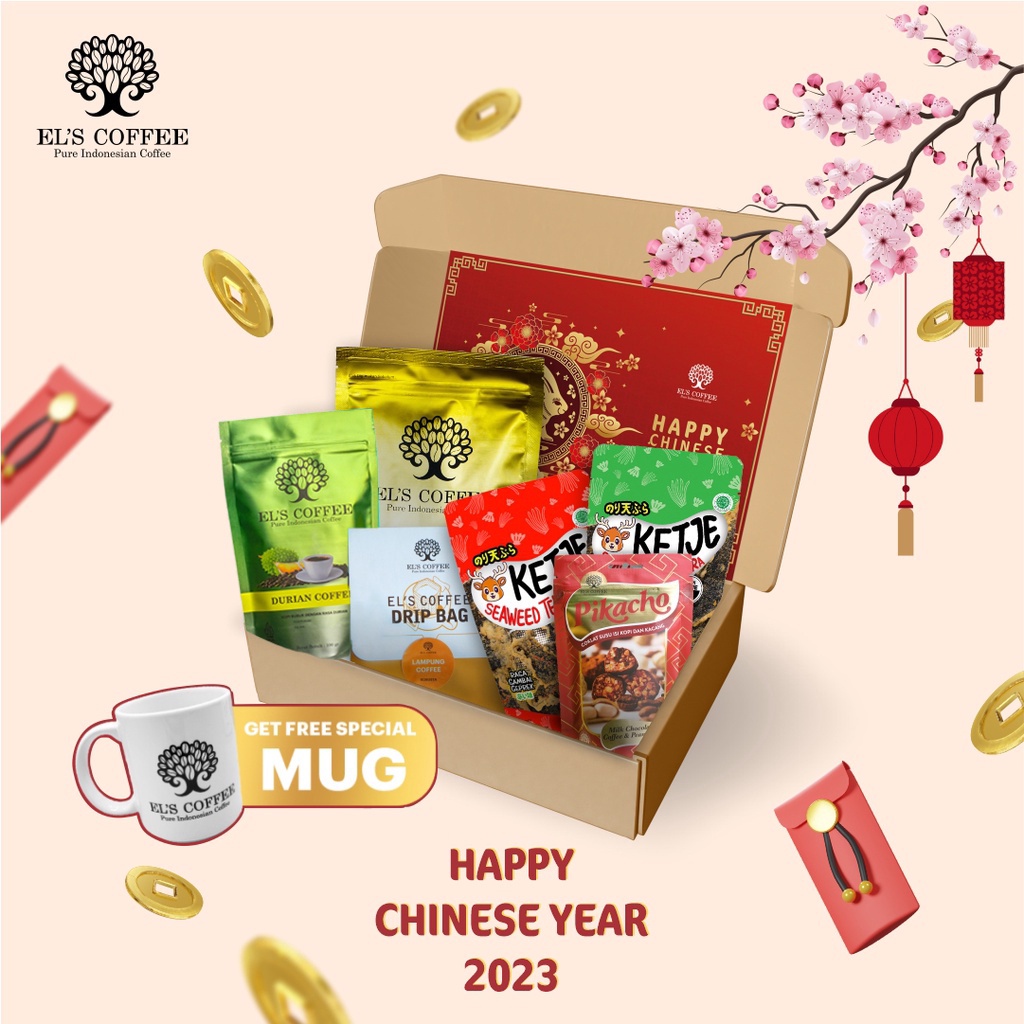 

Kopi EL'S COFFEE Hampers Imlek / Xin Jia Free Mug Special Edition Paket Kopi M-1883