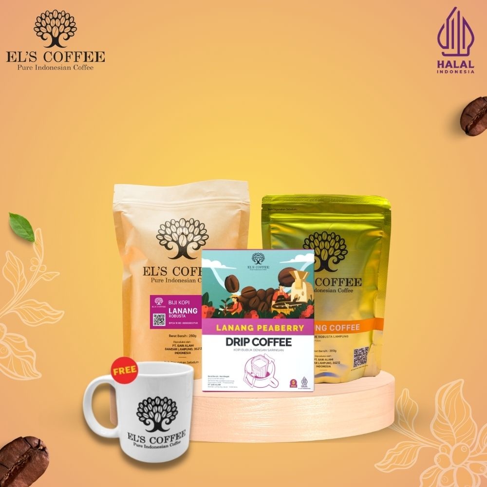 

Kopi EL'S COFFEE Lanang Peaberry Kopi Bubuk Drip Gift Set Durian Coffee Roasted Kopi M-1898