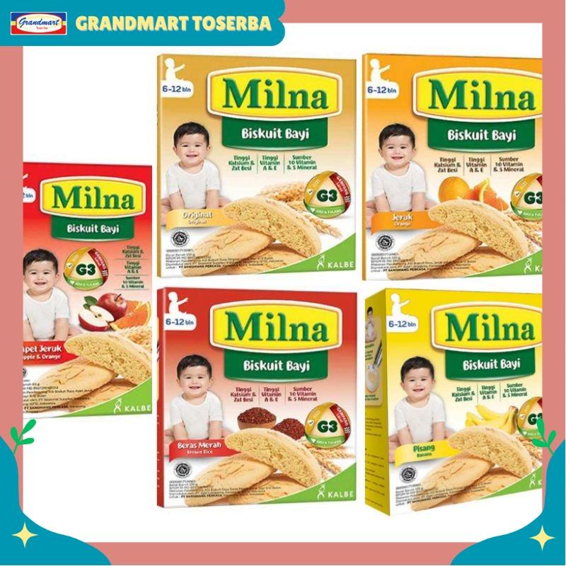 

Milna Aneka Biskuit Bayi original pisang jeruk beras merah apel