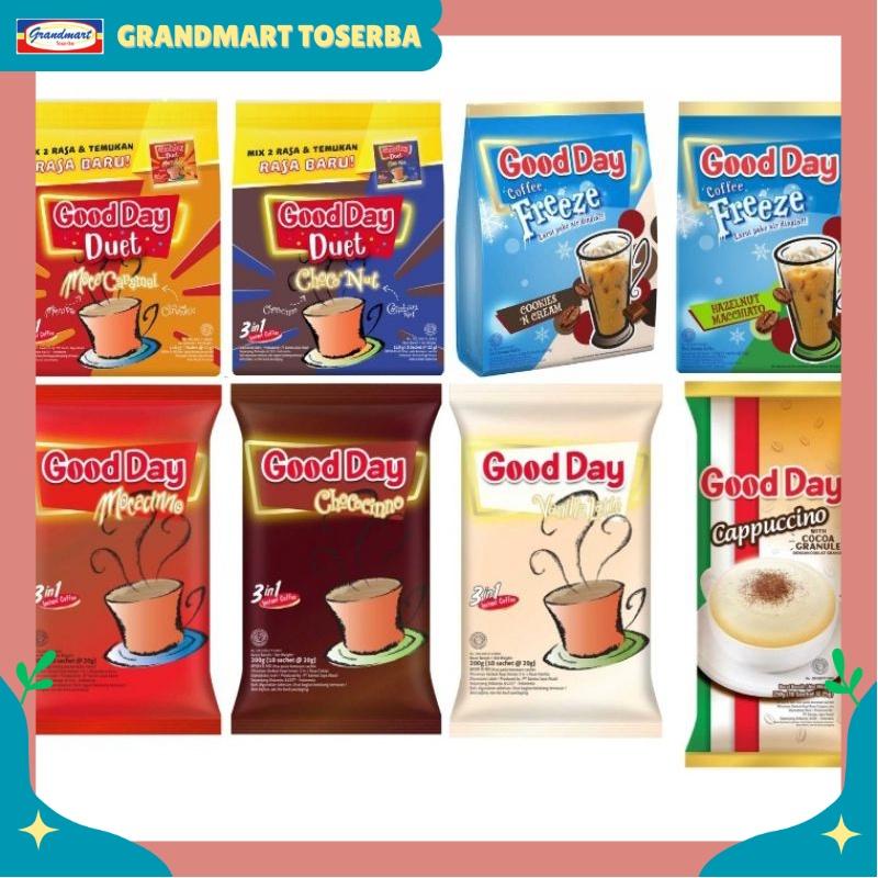 

Good Day Aneka kopi sachet baru Duet Coffee Mocacinno Vanilla Latte chococino cappucino es freeze hazelnut cookies cream choconut mocacaramel