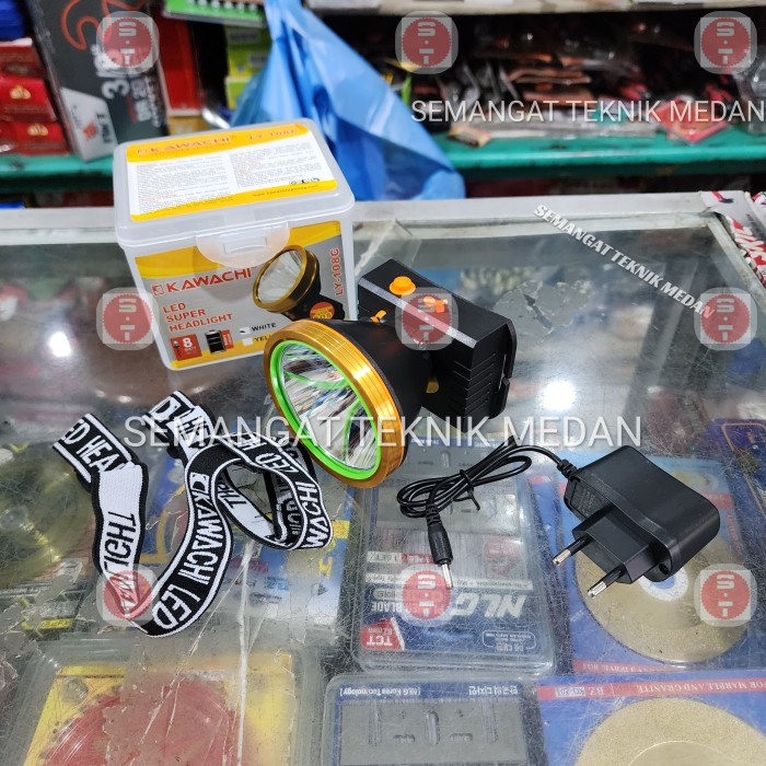 Terbaik LY-108C SENTER KEPALA RECHARGEABLE MINI HEADLAMP CAS 1 LED 8W KAWACHI GHV329