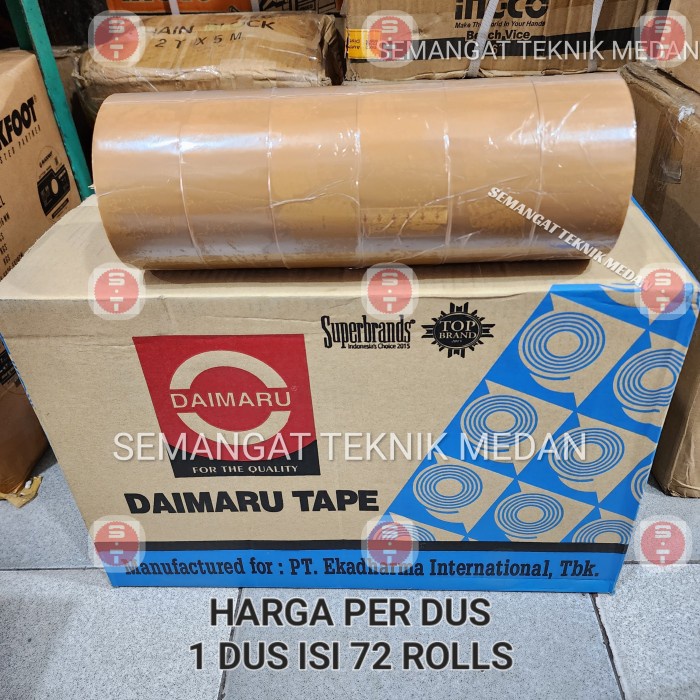 

Terbaik LAKBAN PLAKBAN SELOTIP ISOLASI TAPE COKLAT 2" 48mm 90 YARD DAIMARU DUS GHV329