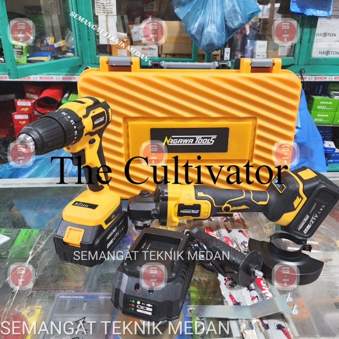 Terbaik NCK1010 PAKET CORDLESS BOR IMPACT BETON GERINDA GRINDA 6AH SET NAGAWA UJK570