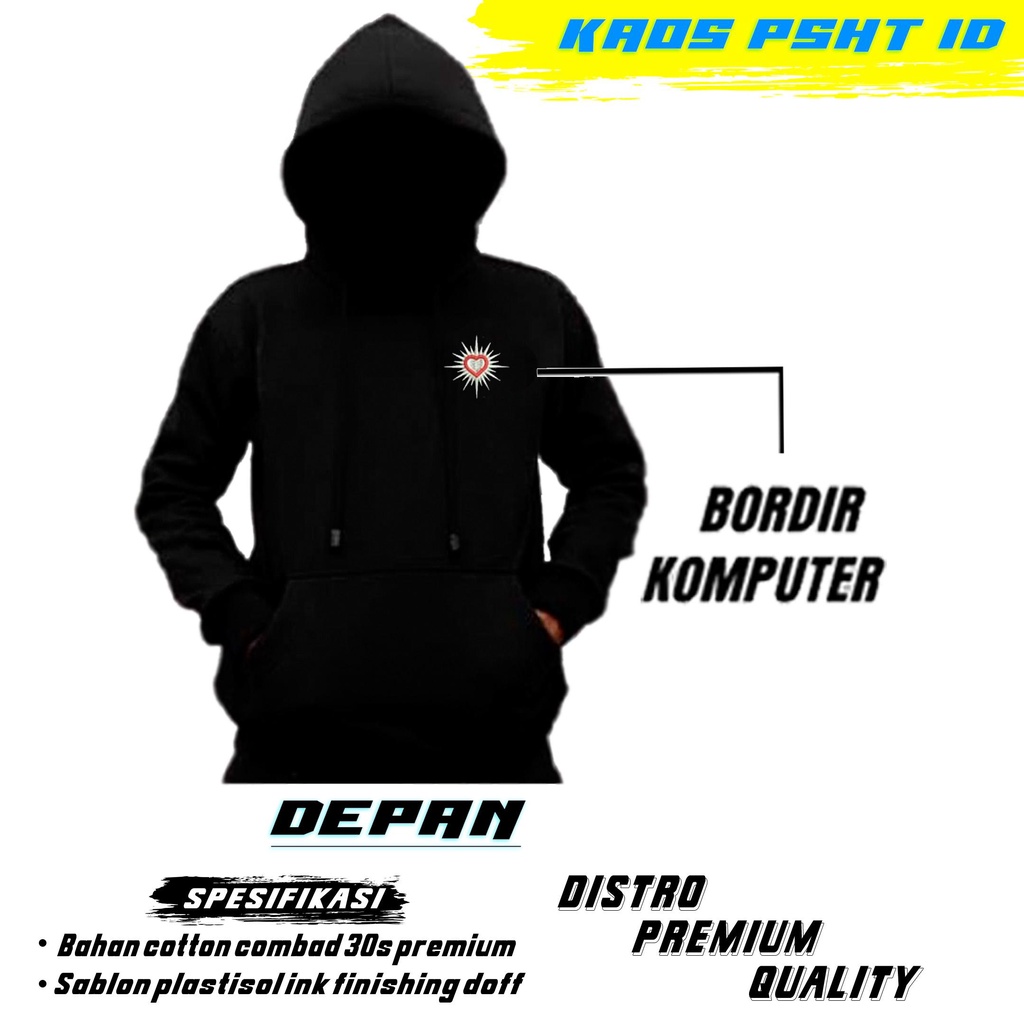 JAKET HODIE PSHT BORDIR HATI BERSINAR /BISA COD
