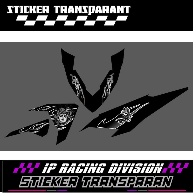 STRIPING TRANSPARAN VARIO LED OLD 125-150 MOTIF CUSTOM API X MEDUSA