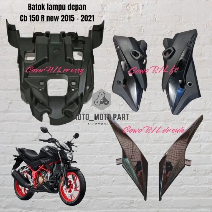 cowl front side R L cover batok mika lampu depan reflektor honda CB 150 R new Led K15G 2015-2021 non