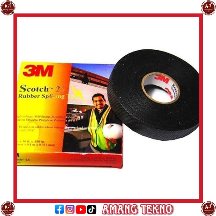 

3M ISOLASI LISTRIK SCOTCH 23 HITAM RUBBER ELECTRICAL TAPE ORIGINAL