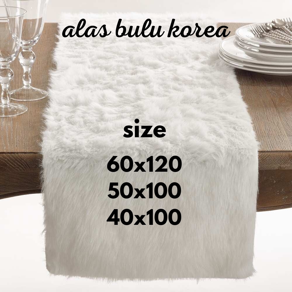 Taplak Meja Bulu Korea Estetik