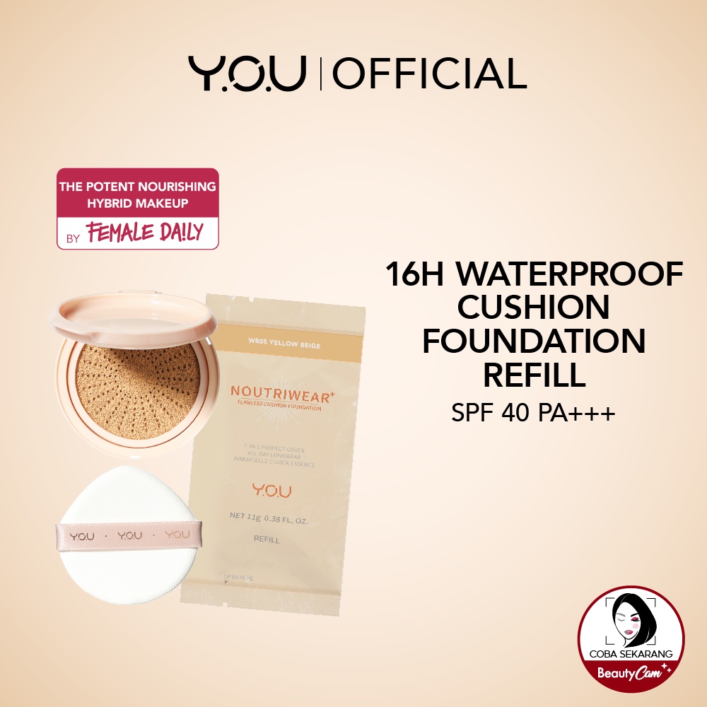 YOU Noutriwear+ Flawless Cushion Foundation Refill Only /Nourishing /Poreless Full Coverage | SPF 40