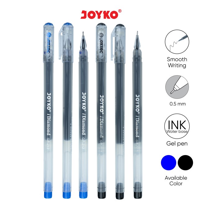 

Pulpen Gel / Gel Pen Joyko GP-212 i-Diamond 0.5 mm