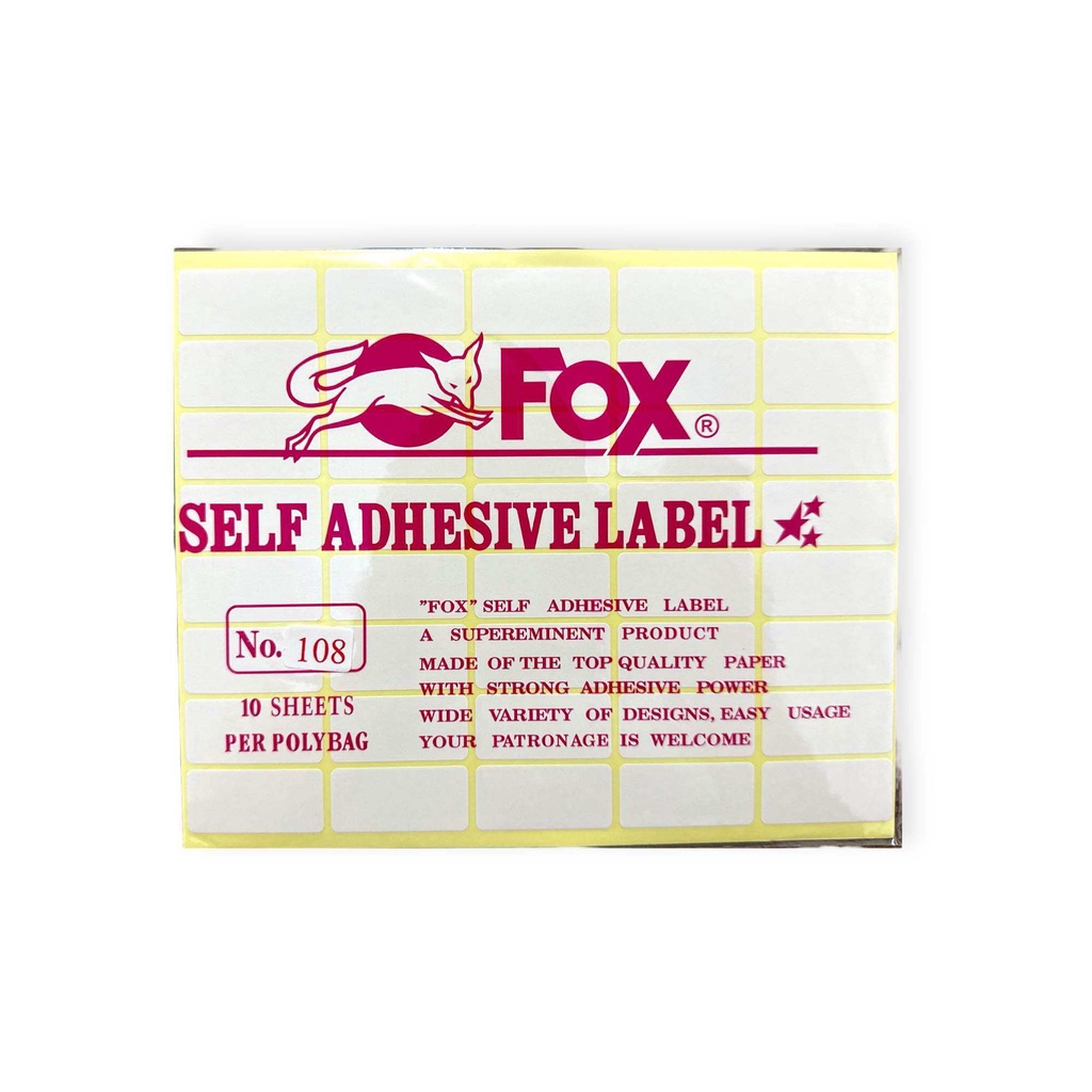 

Kertas / Label Stiker Fox No. 108 uk. 19 x 38 mm (Persegi Panjang)