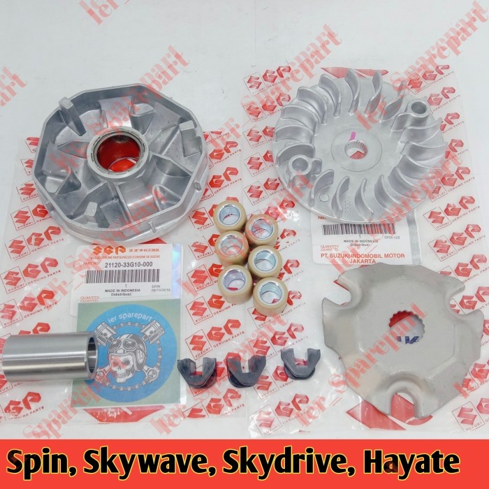 RUMAH ROLLER ASSY + BOSH, KIPAS ROLLER SUZUKI SPIN 125, SKYWAVE 125