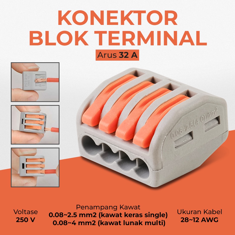 Terminal Penyambung Kabel Listrik Block Blok / Penyambung Konektor Kabel Listrik