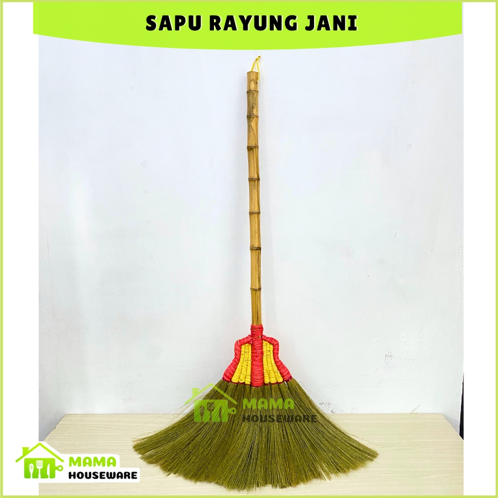 Sapu Rayung Jani Gagang Bambu Kokoh / Sapu Lantai Coklat