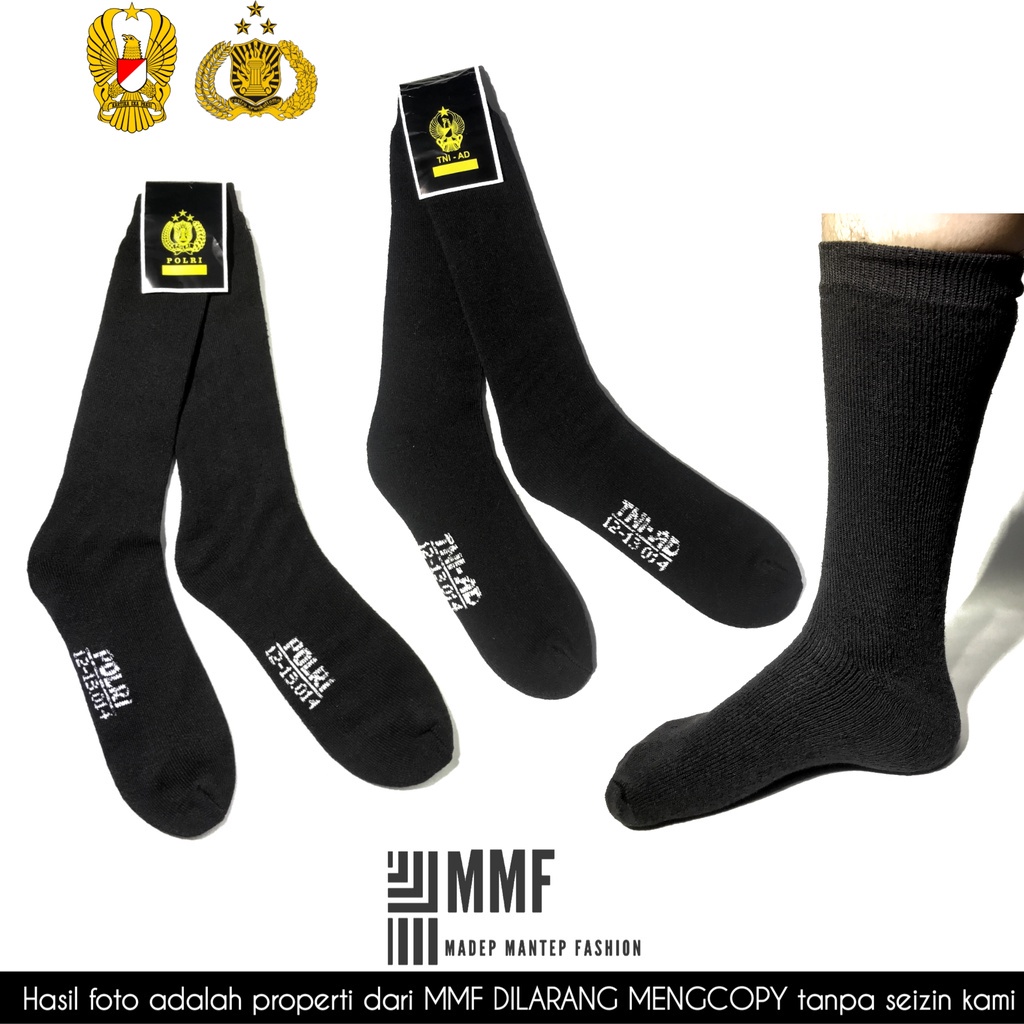 Kaos Kaki PDH PDL TNI Polri Kaos Kaki Hitam Tebal Panjang Kaos Kaki Pria Tebal - KAOS KAKI HITAM