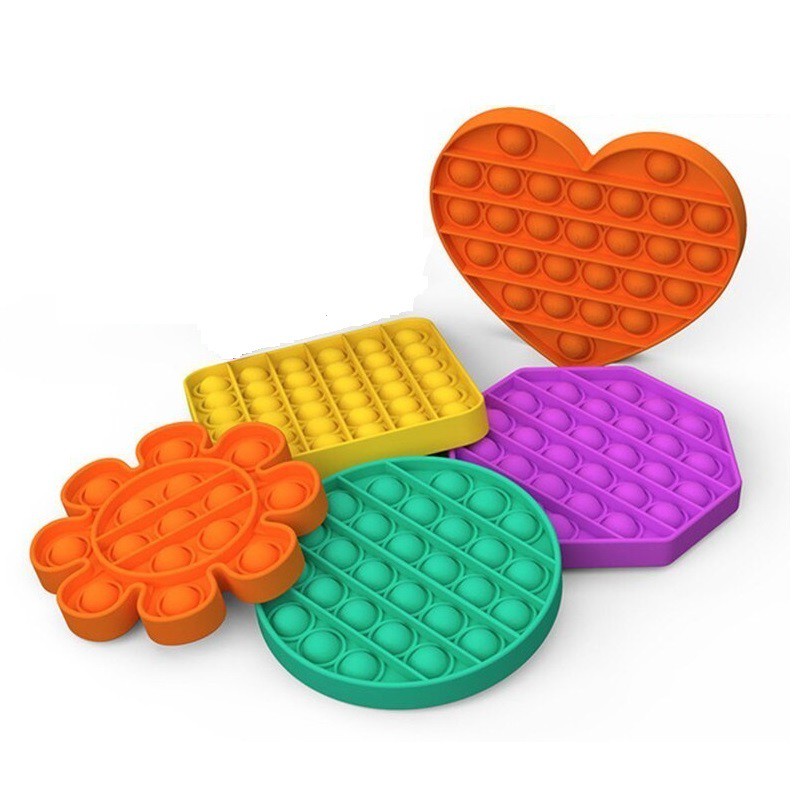 (Part 3) Pop It Popit Fidget Toy Mainan Anak Tik Tok Tiktok Bentuk Bulat Round Kotak Persegi Square 