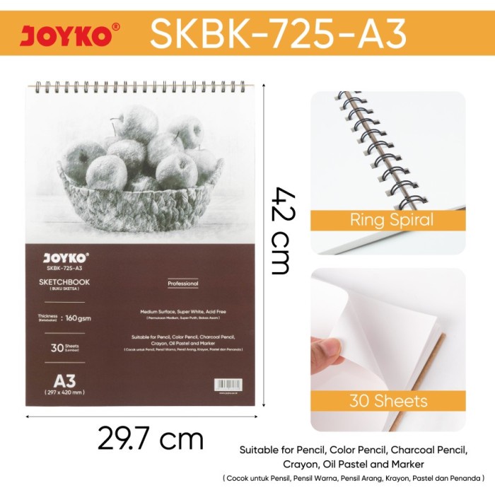 

Buku Sketsa Gambar Sketch Book Joyko SKBK-725 - A3 Joyko Drawing Book