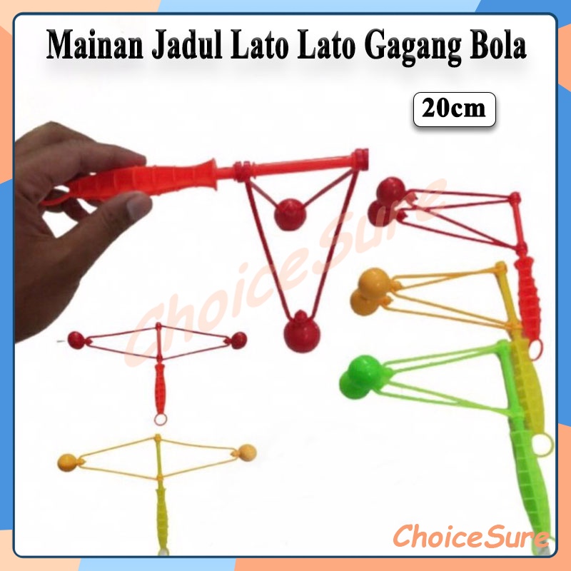 Mainan Jadul Lato Lato Gagang 20cm Bola / Mainan lato lato gagang besar / Lato Lato Gagang Ukuran Be