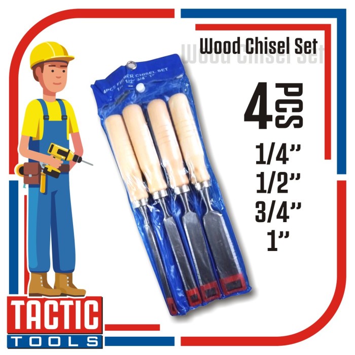 

Pahat Kayu set 4 Pcs / Wood Chisel