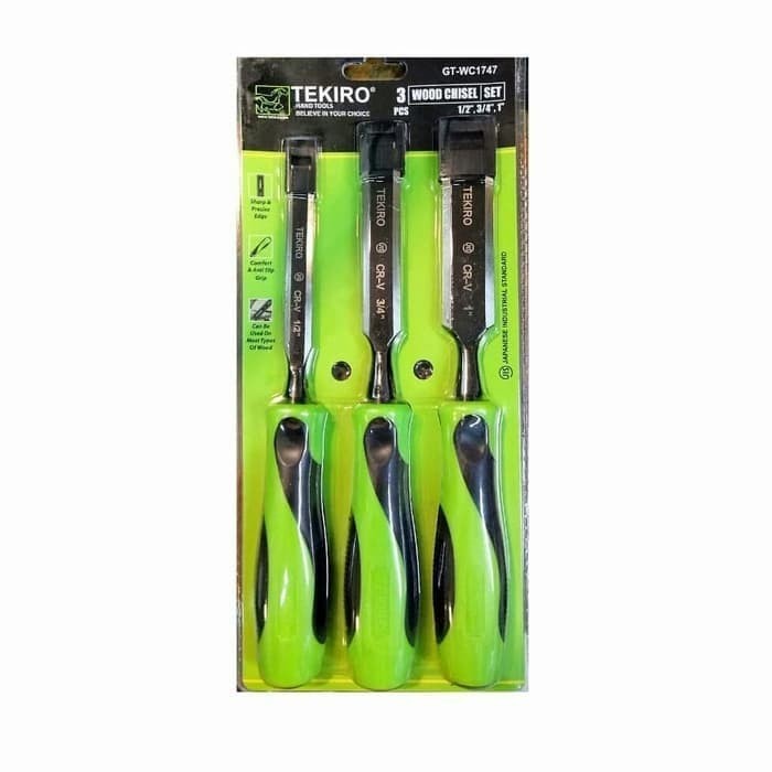 

TEKIRO WOOD CHISEL - PAHAT KAYU - PAHAT SET 3 PCS