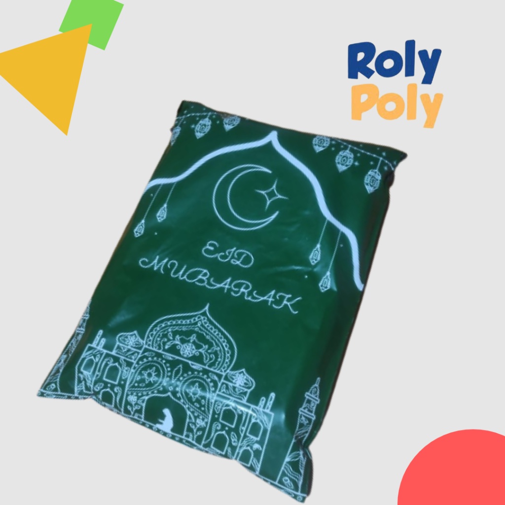 

Plastik Polymailer Motif Eid Mubarak Warna Hijau Tua