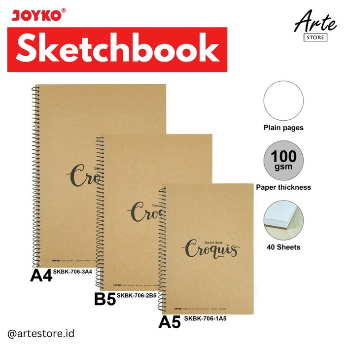 

Buku Sketsa - Joyko Sketchbook A4 / A5 - Croquis A5