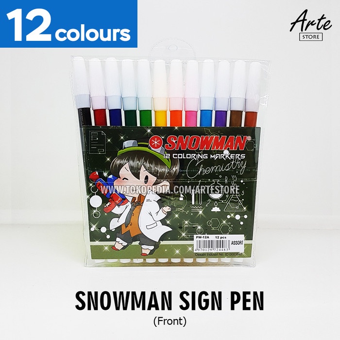 

Spidol Kecil Snowman Sign Pen (12 - 24 Warna) - 12 Warna