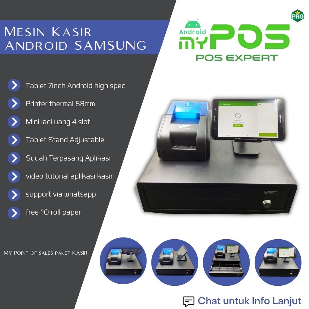 Mesin Kasir Android SAMSUNG- Paket Lengkap