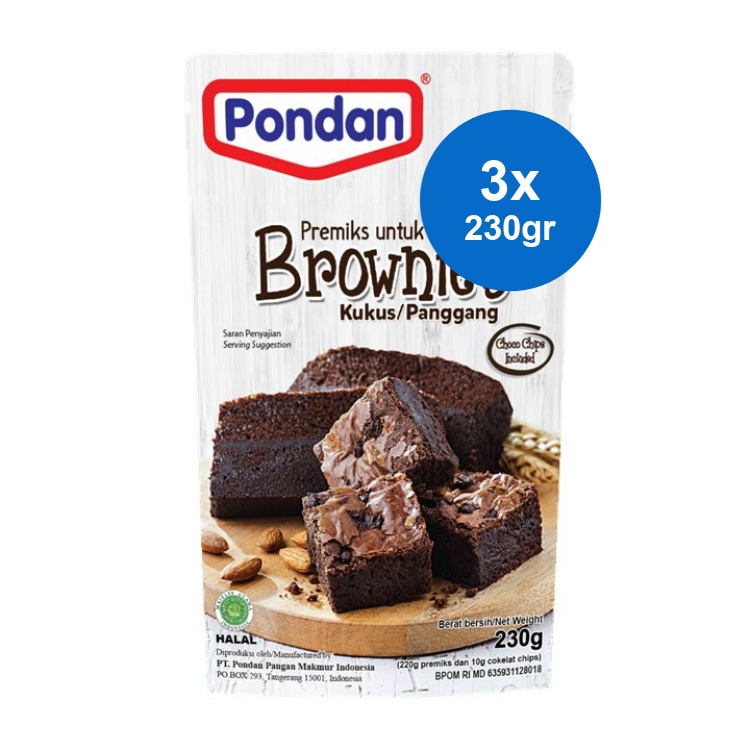 

Pondan Tepung Premiks Brownies Kukus & Panggang Chocolate 3 x 230 gr