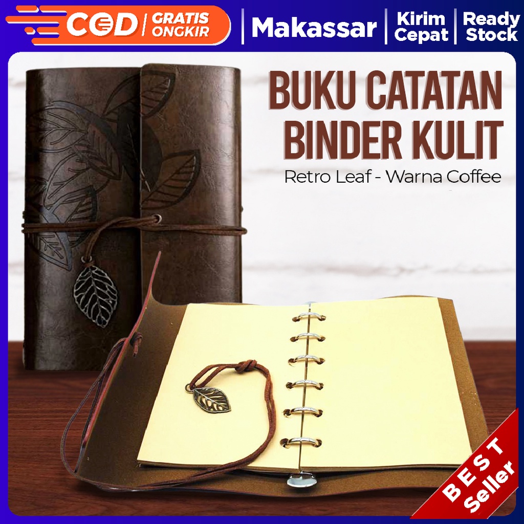 

Buku Catatan Binder Kulit Retro Leaf