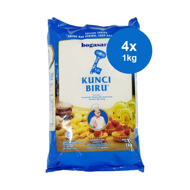 

Bogasari Kunci Biru Tepung Terigu 4 x 1 kg