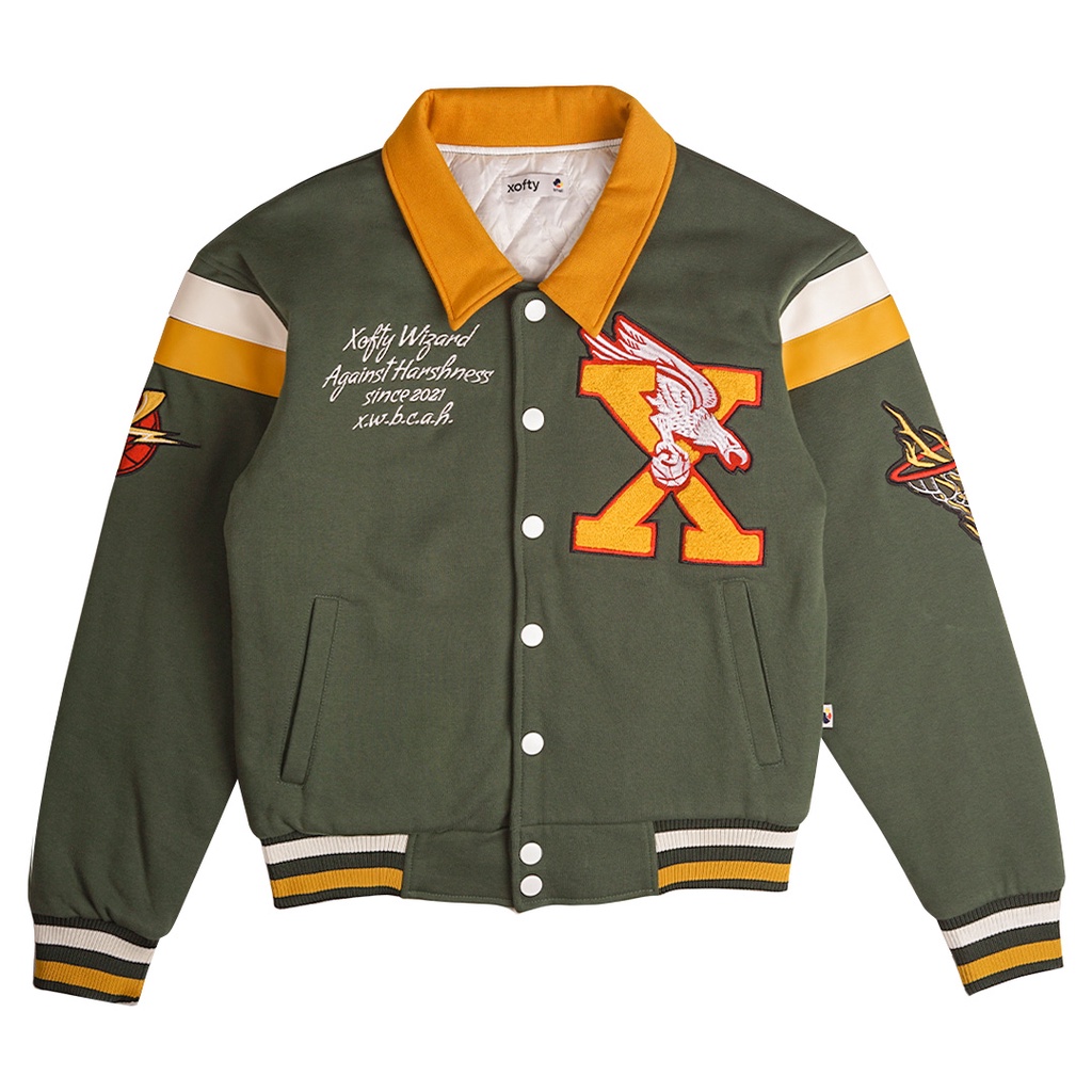 Xofty Jacket Varsity Pria Wizzard Green