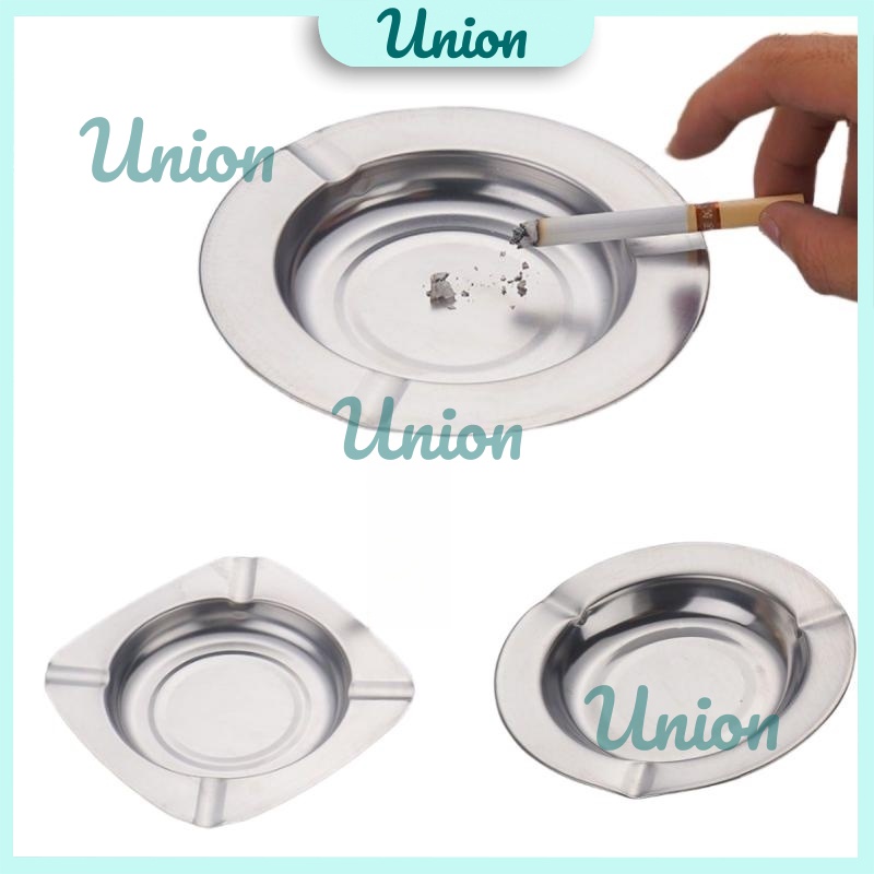 Union-Asbak Bulat Stainles/Asbak Rokok Stainless Bulat Steel /Asbak Rokok Segi/Serbaguna/Bulat Tempa