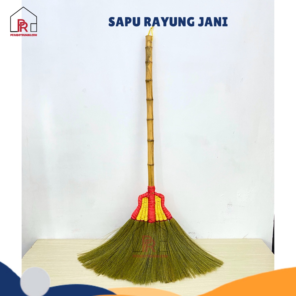 Sapu Rayung Jani Gagang Bambu Kokoh / Sapu Lantai Coklat