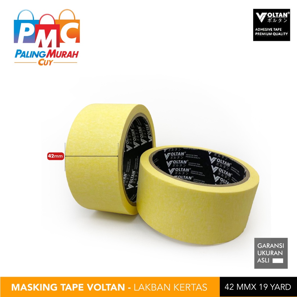 

KERTAS LEM BESAR 2 inch x 19Yard Masking Tape / Lakban Kertas Termurah