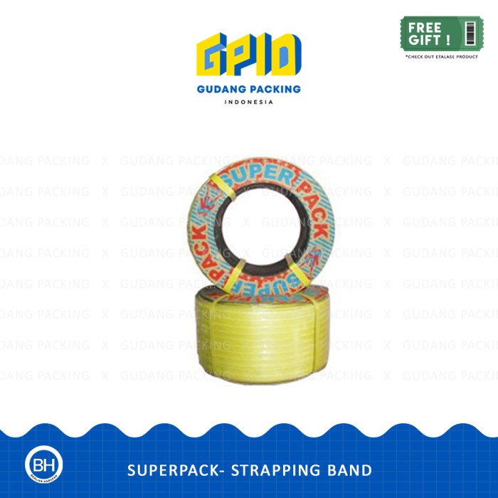 

SUPERPACK - Tali Strapping Band 9 / 12 / 15 mm Warna - Kuning, 12 mm