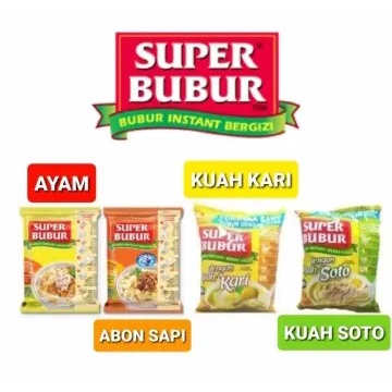 

Super Bubur Ayam/Abon Sapi/Soto/Kari(+-47g) - Per Pcs