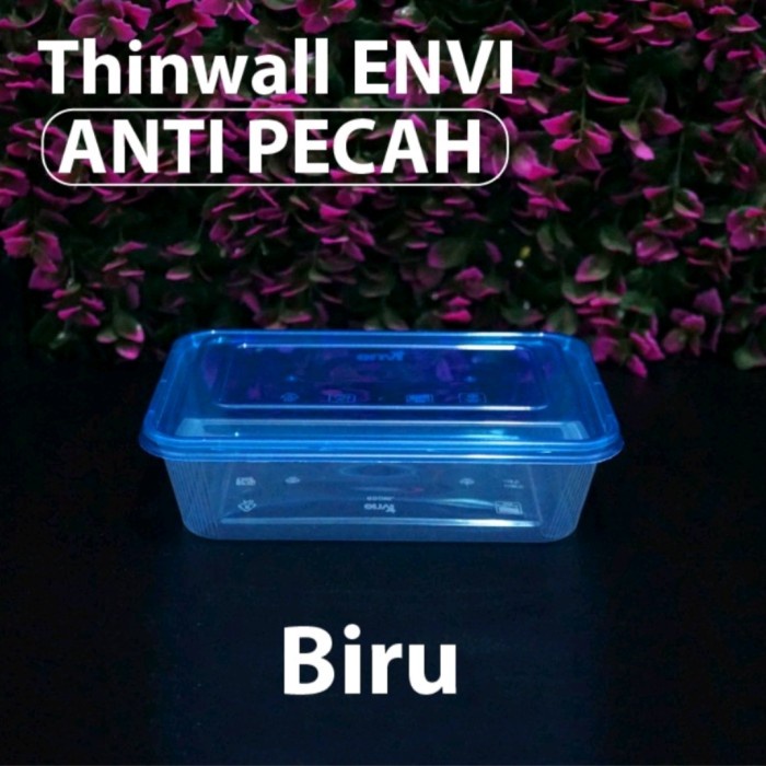 ✨LARIS✨ -Thinwall Envi Premium Warna 500ml Persegi Panjang @ 25 set. - Bening