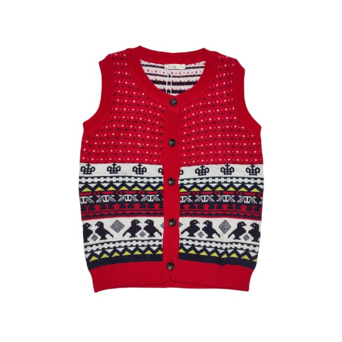 Rompi Rajut Anak Laki-Laki Musim Dingin Boy Winter Knitted Vest Motif Fashion Import
