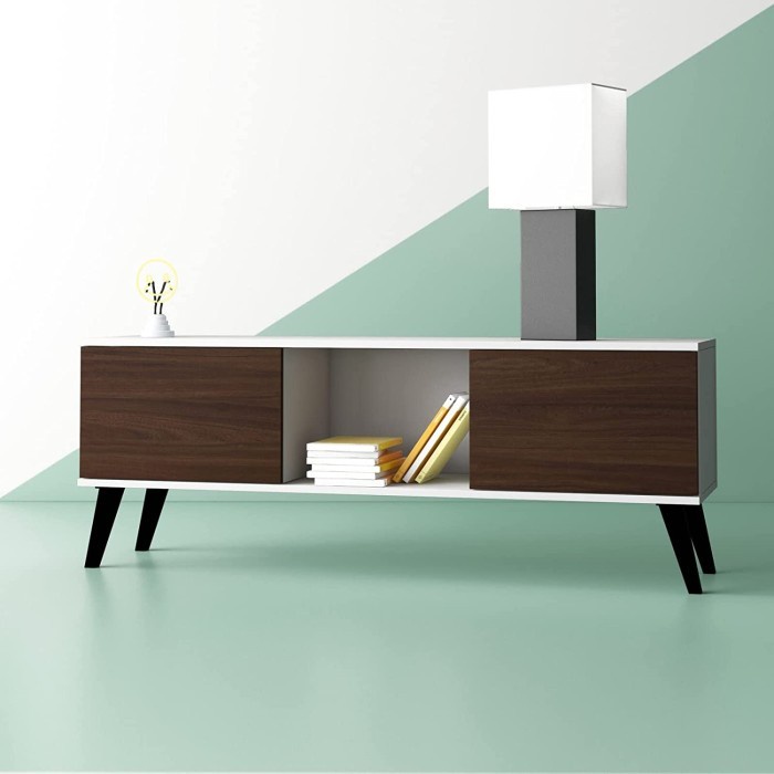 Bufet Tv Minimalis Modern Rak Tv Minimalis Meja Tv Cabinet Tv - PUTIH POLOS