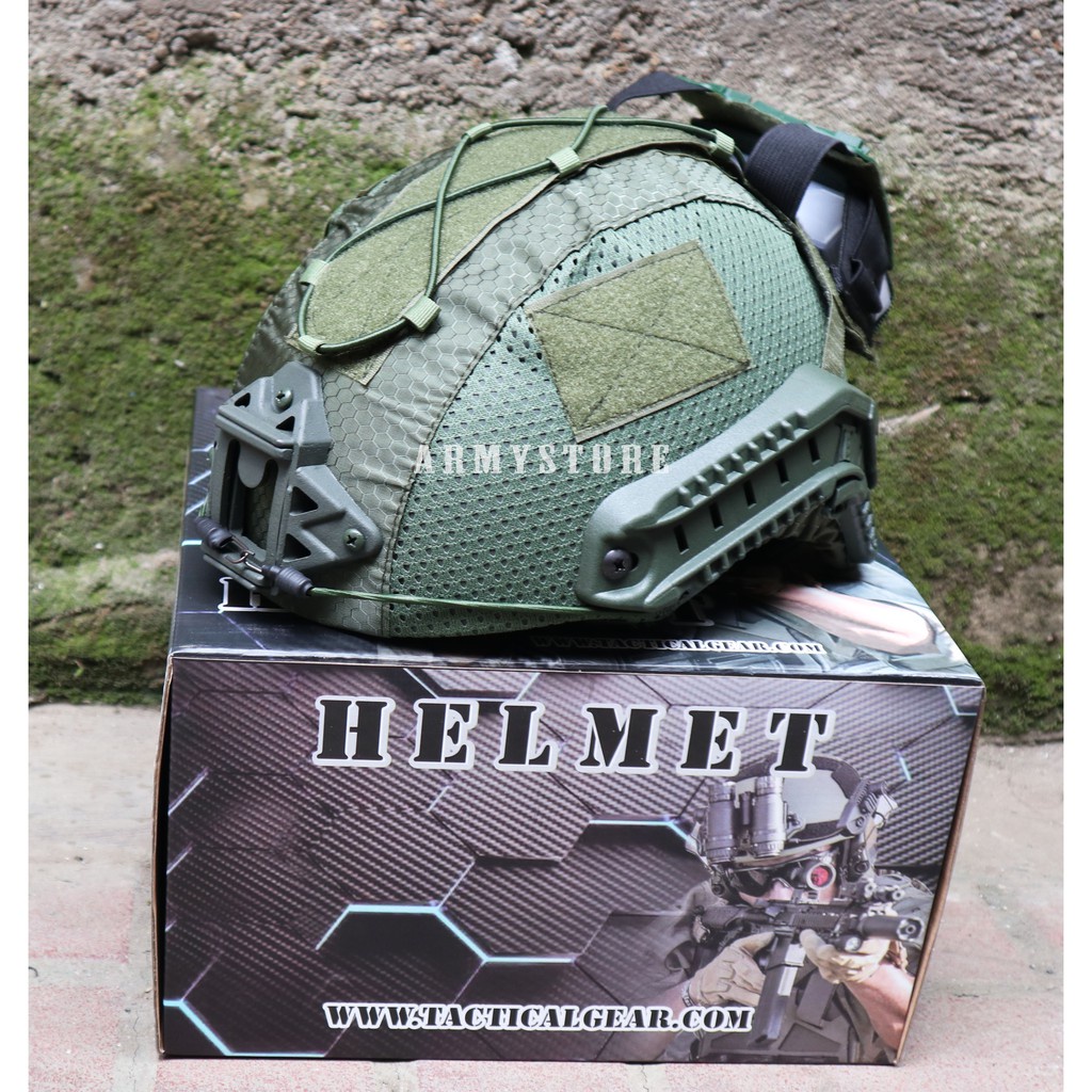 helm tactical mich 2001 full cover hijau army