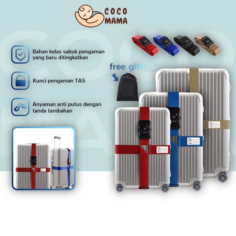 TSA Customs Lock Luggage Cross Straps Straps Seat Belt Strapping Straps/Tali /Belt / Strap Tebal Pen