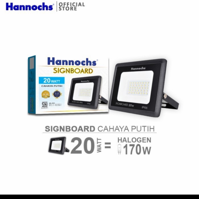 Hannochs Lampu Sorot LED Flood Light Signboard 20W 20 Watt Bergaransi