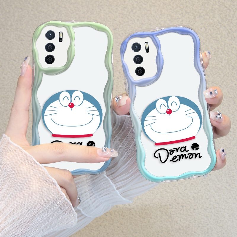 POPCASE For Oppo Softcase For Oppo A16 A16s A54s Case Casing Hp Senyum Doraemon Popular Wavy Curved 