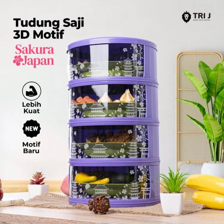 CS TUDUNG SAJI 4 SUSUN MOTIF SAKURA JEPANG