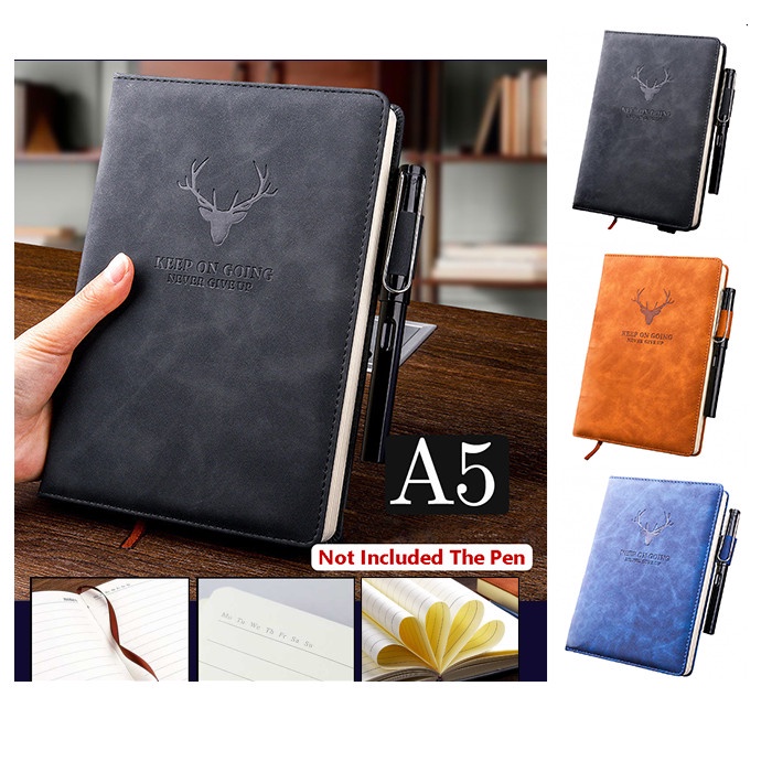 

Buku Agenda Notebook A5 Buku Catatan Binder Jurnal Harian Cover Kulit - Coklat