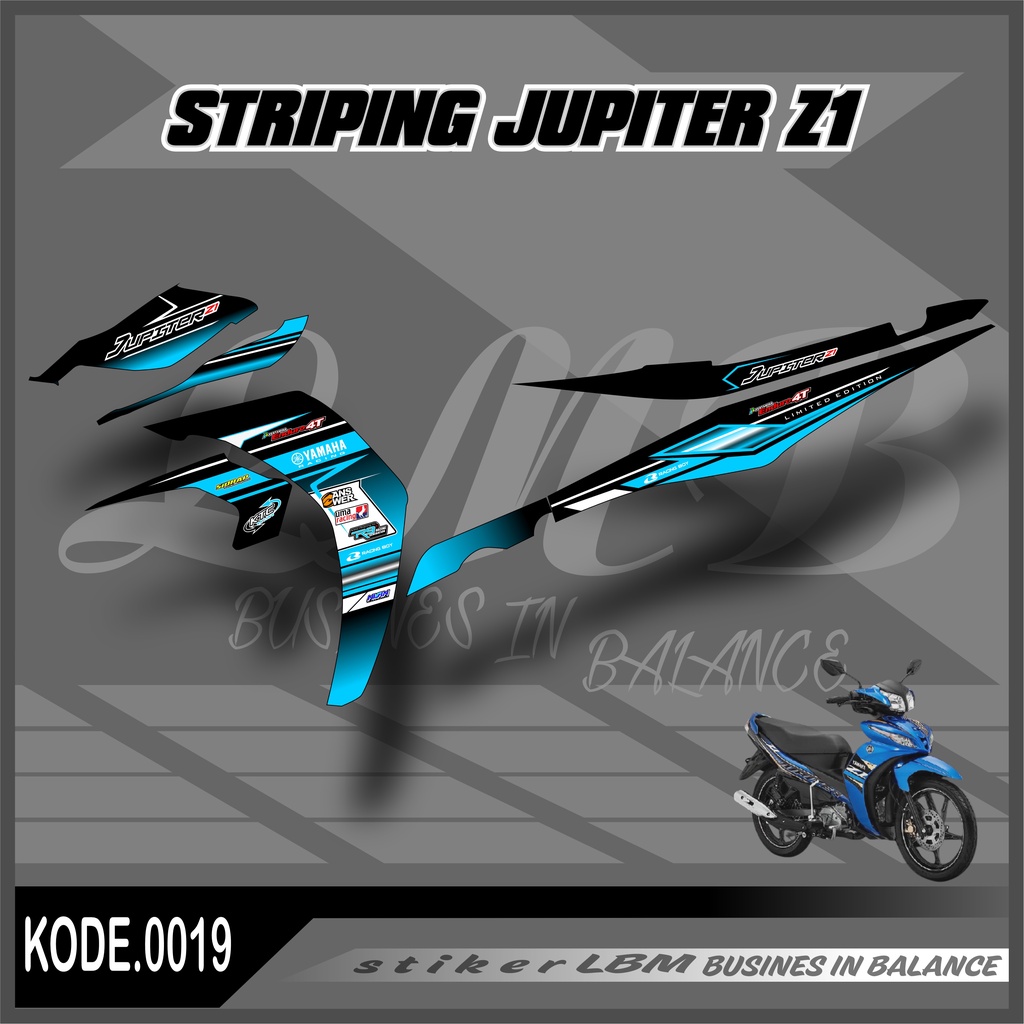 Sticker Striping JUPITER Z1 - Sticker Striping Variasi Motor JUPITER Z1 Motif Racing