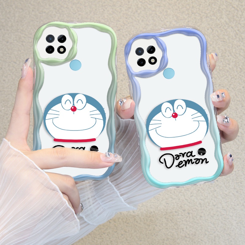 POPCASE For Realme Softcase For Realme C21 Case Casing Hp Senyum Doraemon Popular Wavy Curved Edge C