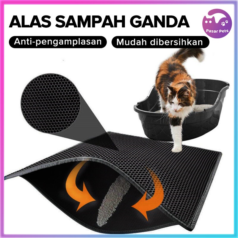 Alas Pasir Kucing Keset Pasir Kucing Keset Kotoran Hewan Peliharaan Lipat Lapisan Ganda KESET EVA