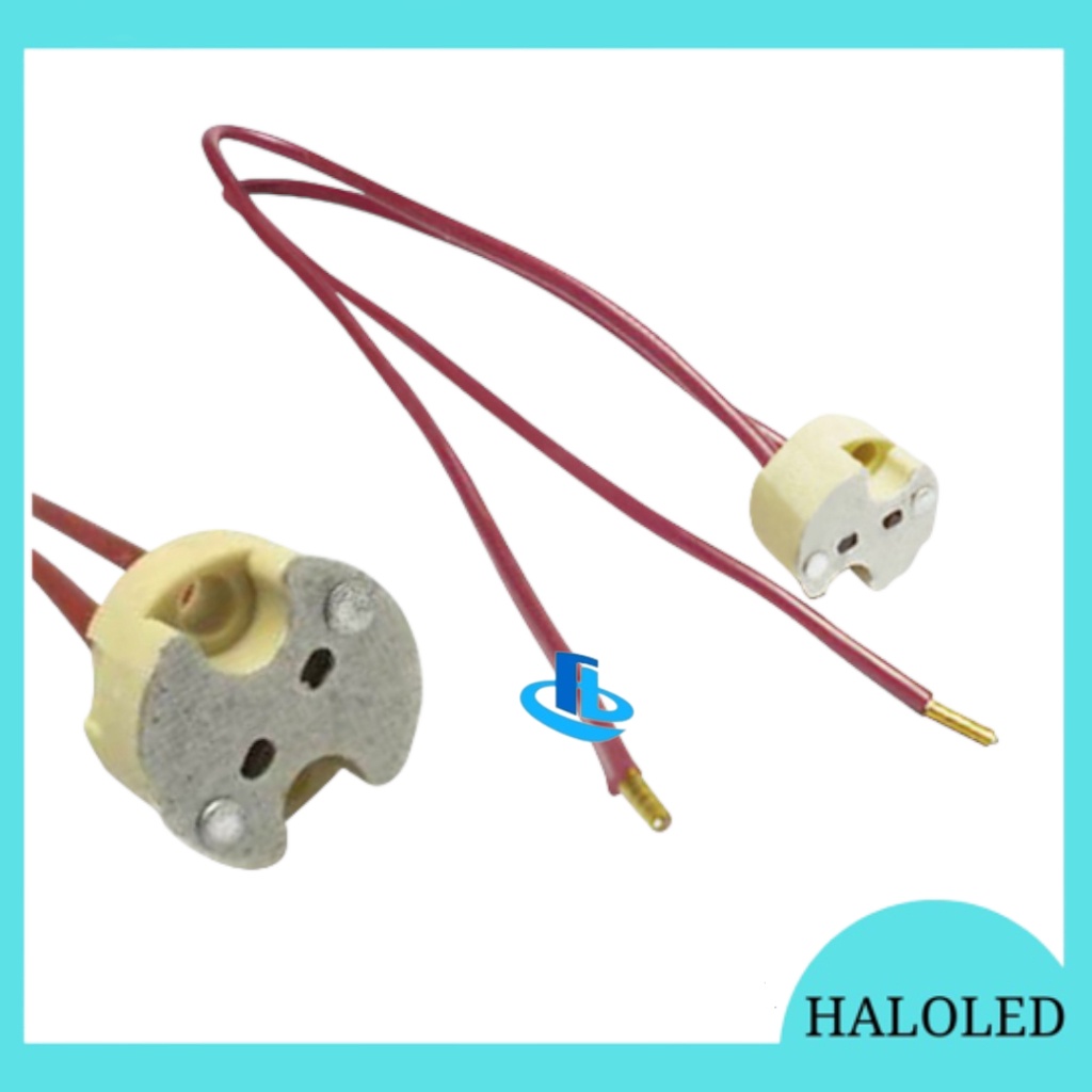 Fitting Italy MR16 Bulat Kabel Merah/Fitting Italy Tusuk MR16
